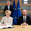 Para pemimpin Uni Eropa tandatangani draf Brexit