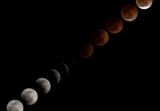Foto-foto Gerhana Bulan total terlama di abad 21