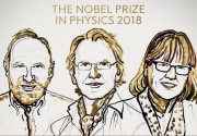 Tiga ilmuwan laser raih Nobel Fisika 2018