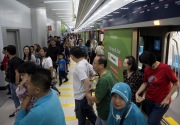 Jumlah penumpang MRT Jakarta melonjak pada libur lebaran