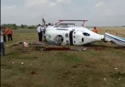 Helikopter milik Kemenhub jatuh di Curug, Tangerang