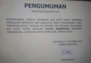 Rugi, Damri Bandung tutup sementara 8 rute 