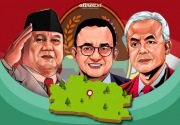 LSI Denny JA: Prabowo-Gibran unggul di 3 provinsi, Ganjar-Mahfud 2 provinsi