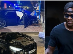 Kecelakaan mobil, Balotelli tergeletak di tanah tapi tidak apa-apa
