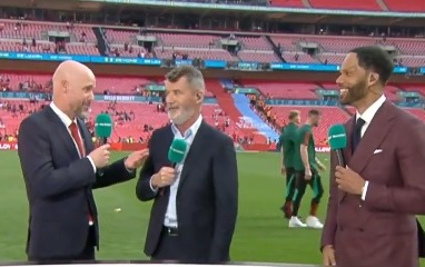 Setelah MU juara Piala FA, Ten Hag 'roasting' Roy Keane di pinggir lapangan