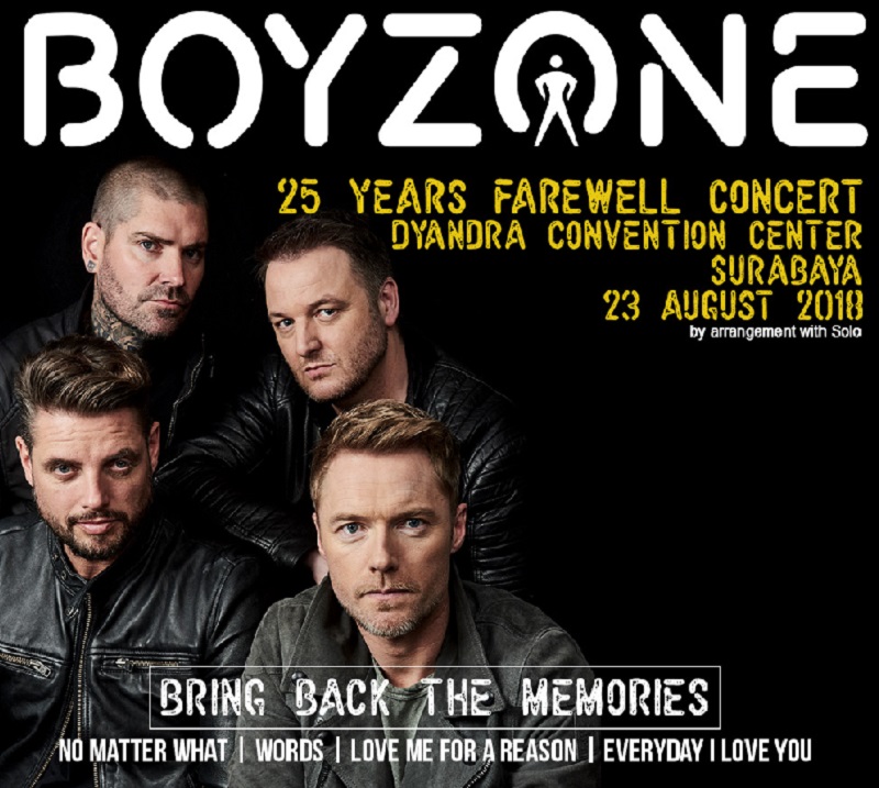 Jelang disband, Boyzone gelar konser perpisahan di Surabaya