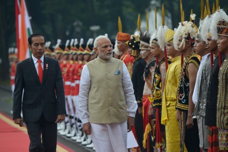 Jokowi-Modi saksikan pengumuman 15 MoU dua negara