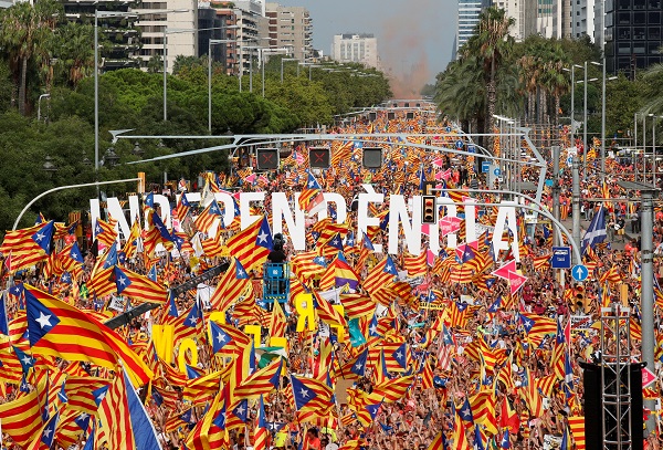 Satu juta orang gelar unjuk rasa tuntut kemerdekaan Catalonia