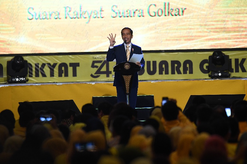 Inilah pesan Jokowi di HUT Golkar ke-54
