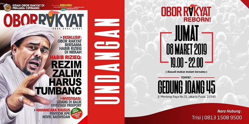 Habib Rizieq cover perdana Tabloid Obor Rakyat Reborn