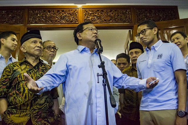 Prabowo Subianto tak ikut ke Mahkamah Konstitusi