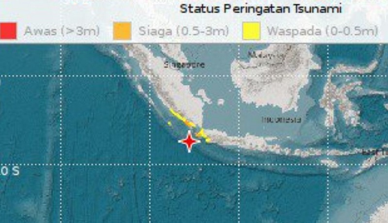 Gempa 7,4 magnitudo di Banten, potensi tsunami