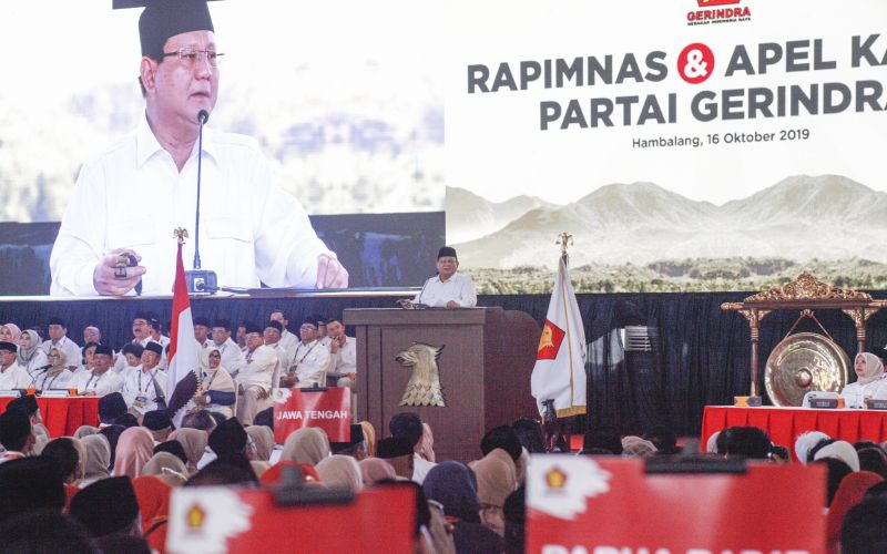 Tiga sikap politik Prabowo di Rapimnas Gerindra