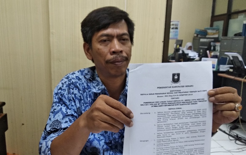 DPMPTSP Kabupaten Serang:  PT Wepro telah berizin