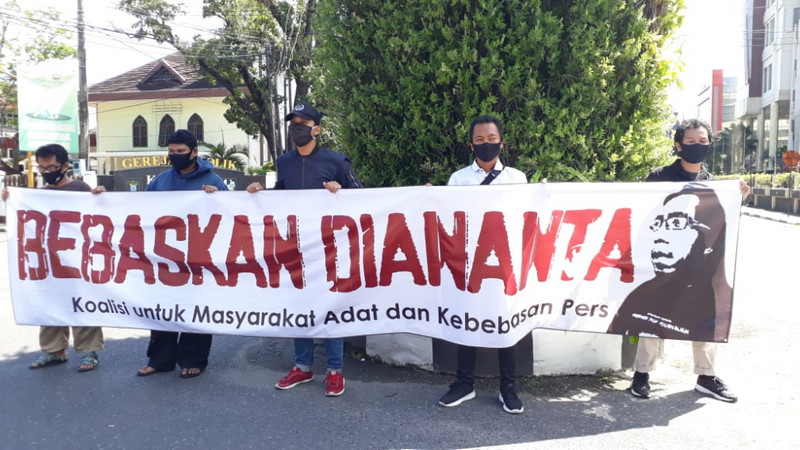 Aksi solidaritas tuntut jurnalis Diananta dibebaskan