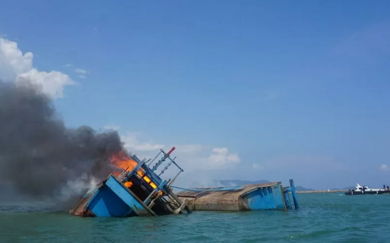 KKP tenggelamkan 10 kapal asing di laut Natuna