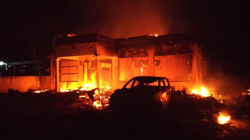 Polsek Candipuro dibakar, polisi tangkap 8 orang