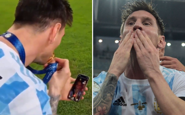 <i>So sweet</i> Messi, di tengah lapangan Ia <i>video call</i> dengan anaknya 
