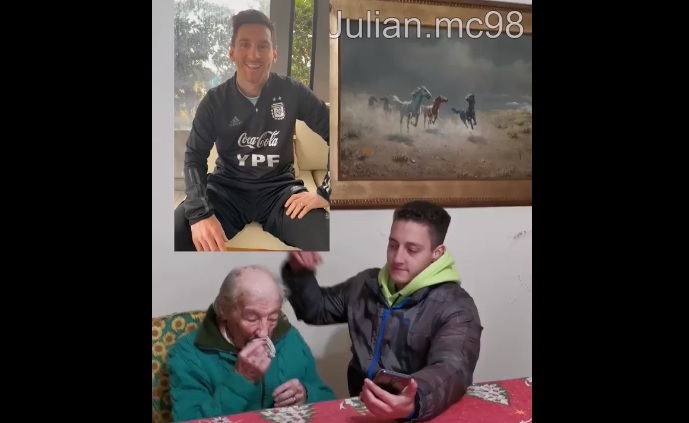 Fans berat, kakek 100 tahun di TikTok curi perhatian Messi 