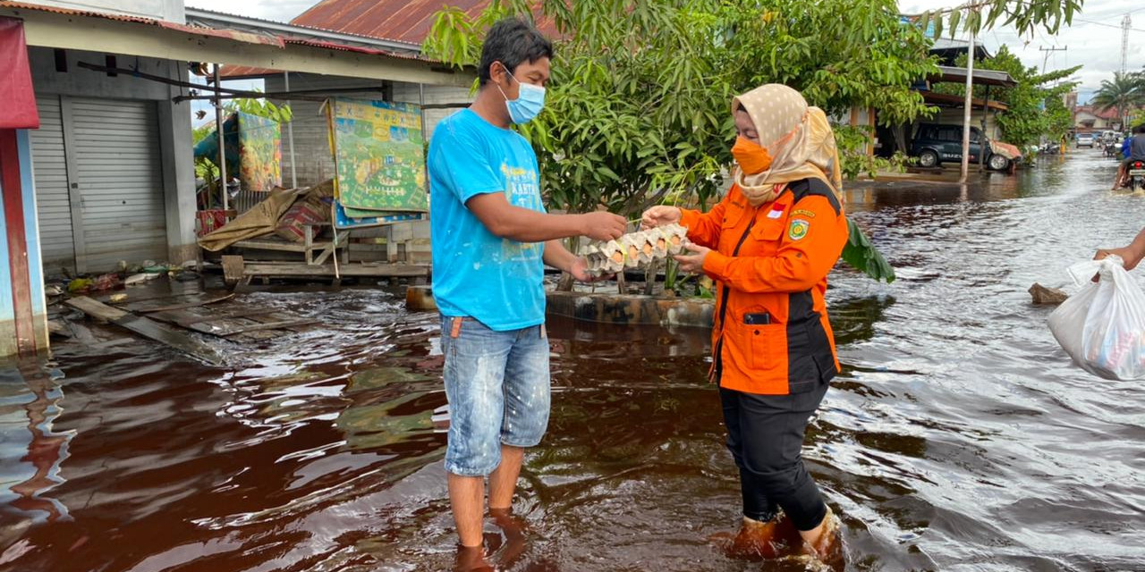Intensitas hujan berkurang, banjir di Palangkaraya surut