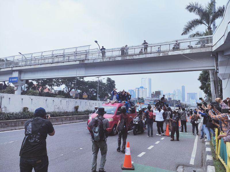 Unjuk rasa, mahasiswa mengaku belum puas dengan Jokowi