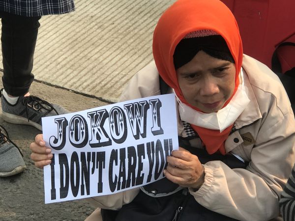 Demonstran di patung kuda sahut-sahutan soal 'Jokowi' 