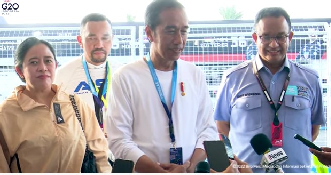 Dengar Jokowi ungkap dukungan pemerintah ke Jakarta E-Prix, Anies mengangguk-angguk