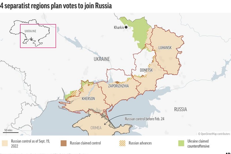 4 wilayah Ukraina jadwalkan pemungutan suara untuk gabung dengan Rusia
