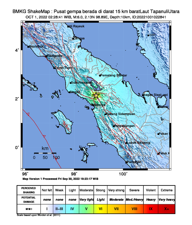 Tapanuli Utara diguncang gempa 4 kali