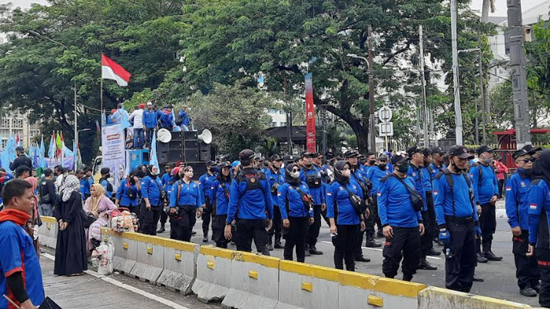 Puluhan ribu buruh akan kembali aksi di depan Istana lusa