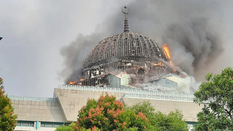 Kronologi terbakarnya Masjid Jakarta Islamic Center