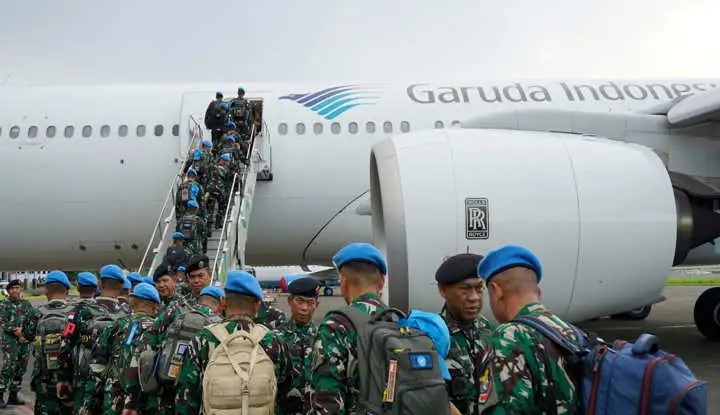 Garuda Indonesia terbangkan 2.115 kontingen pasukan perdamaian Garuda TNI ke Lebanon dan Kongo