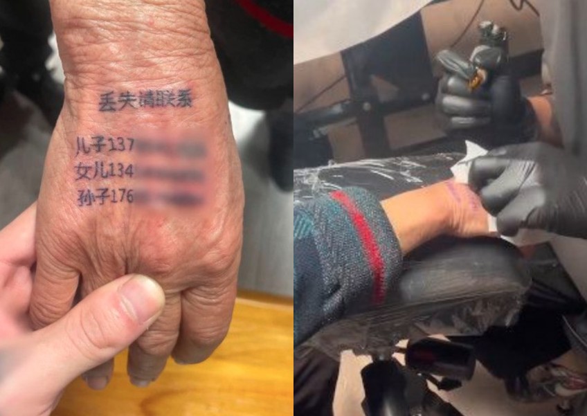 Nenek penderita demensia dibawa anak-anaknya ke tukang tato