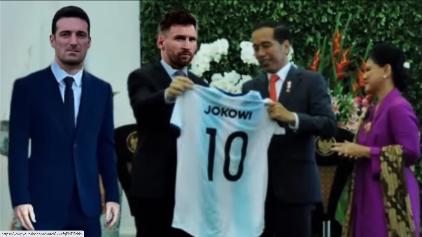 Hoaks Messi hadiahkan jersey ke Jokowi, kecoh 41k pemirsa
