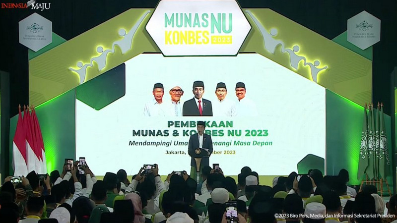 Jokowi klaim pemerintah gandeng NU dan ormas Islam wujudkan visi Indonesia Emas 2045
