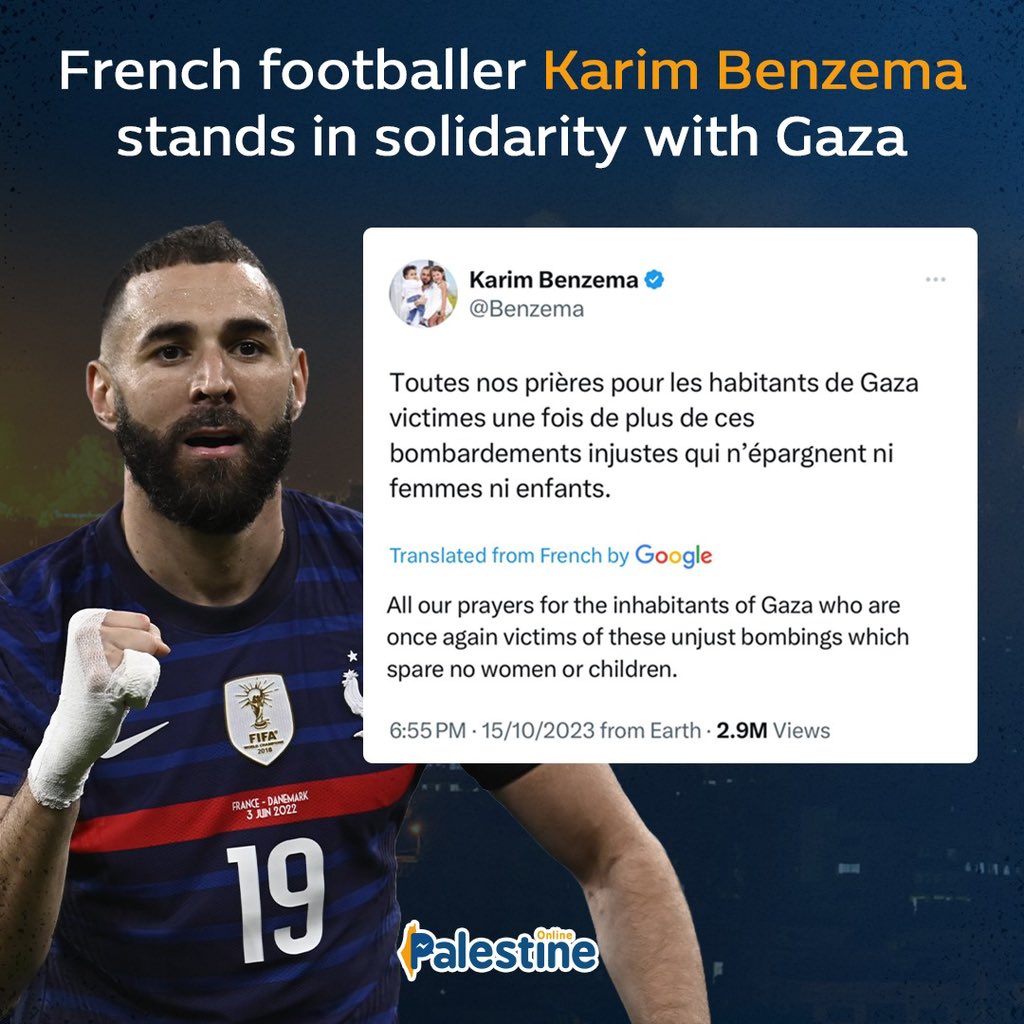 Karim Benzema ekspresikan dukungan untuk Palestina