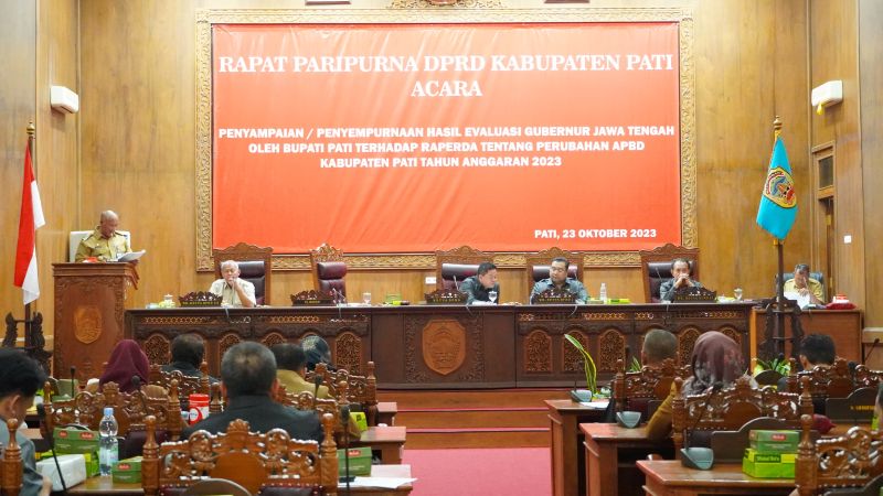 DPRD Pati gelar rapat paripurna evaluasi gubernur atas APBD Perubahan 2023