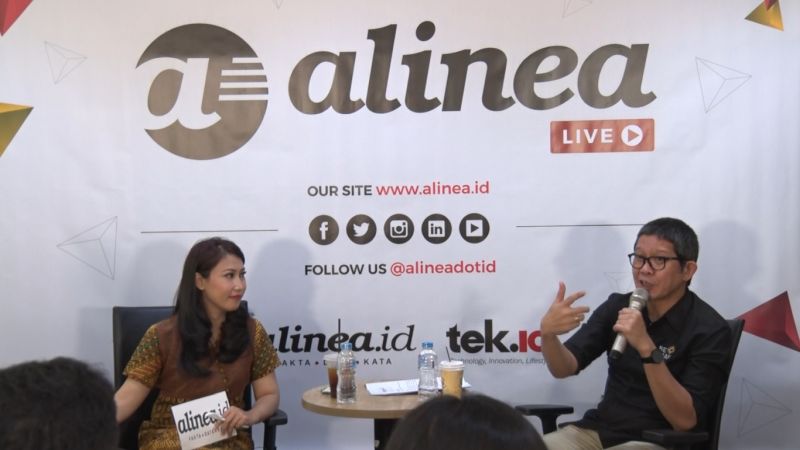 Wakil Kepala Bekraf Ricky Joseph Pesik menjelaskan potensi industri ekonomi kreatif dalam acara Alinea Live di Gedung Kementerian BUMN, Jakarta Pusat, Selasa (29/1). (Alinea.id/Ahmad Rifwanto).