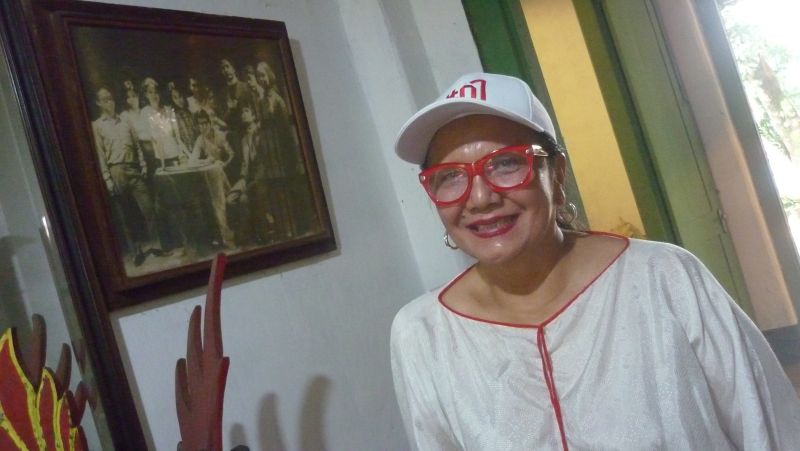 Aktris senior Christine Hakim saat menghadiri perayaan ulang tahun Slamet Rahardjo, Sabtu (26/1). /Alinea.id/Robertus Rony Setiawan.