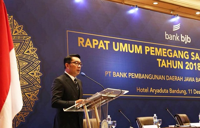 Gubernur Jawa Barat Ridwan Kamil dalam RUPS Bank BJB. / Facebook BJB