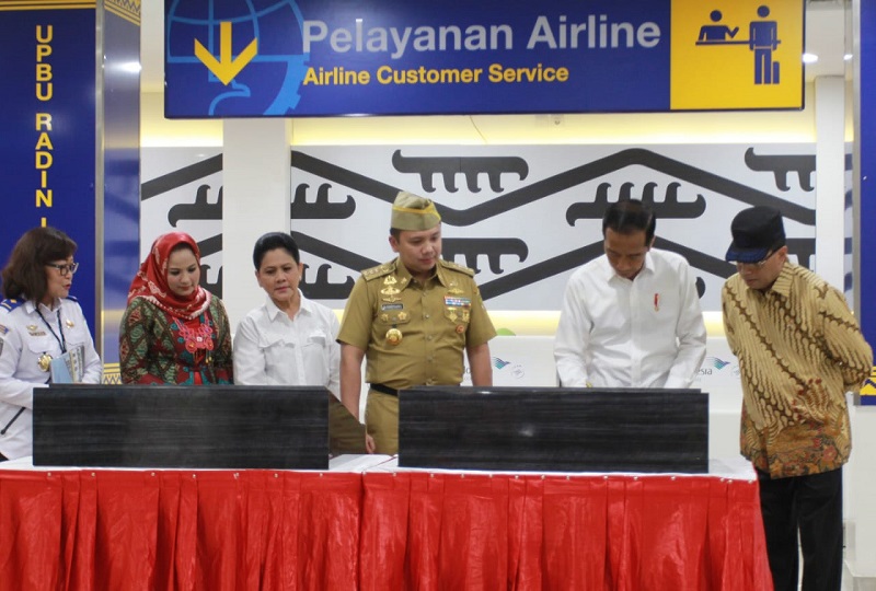 Presiden Joko Widodo di terminal penumpang Bandara Radin Inten II, Lampung. / Istimewa