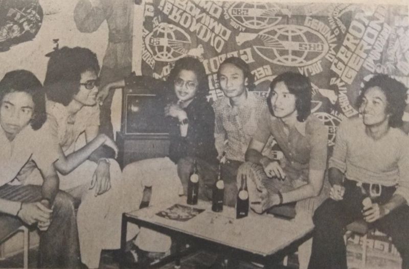 Geronimo Disko, dibentuk dari komunitas radio non-RRI di Yogyakarta. Foto majalah Midi edisi 26 Oktober 1974 