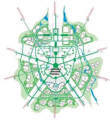 Peta pengembangan ibu kota dengan konsep cerdas, modern, berstandar internasional. / Kementerian PUPR