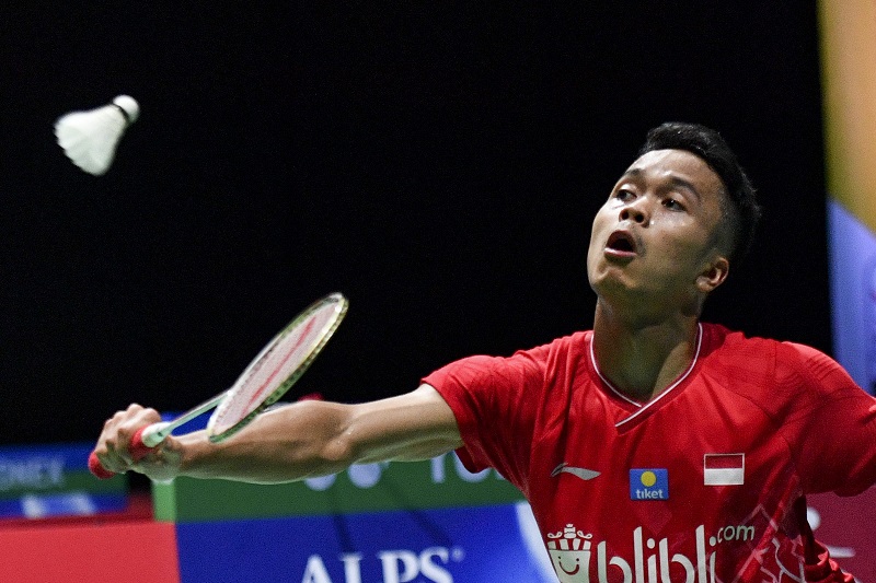 Pebulu tangkis Indonesia Anthony Sinisuka Ginting melaju ke final China Open 2019. / Antara Foto