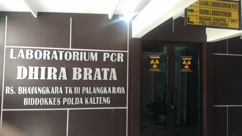 Laboratorium PCR di RS Bhayangkara, Palangka Raya, Kalimantan Tengah. Foto dokumentasi Polda Kalteng.