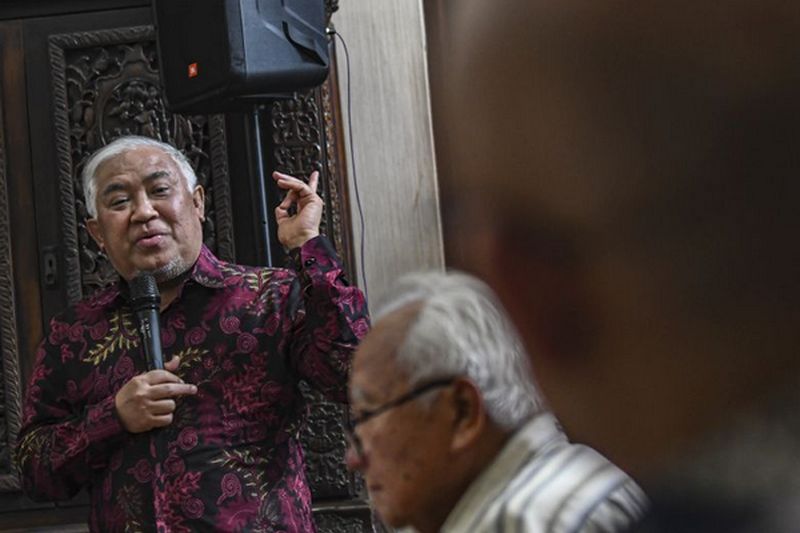 Mantan Ketua Umum PP Muhammadiyah Din Syamsuddin (kiri). /Foto Antara