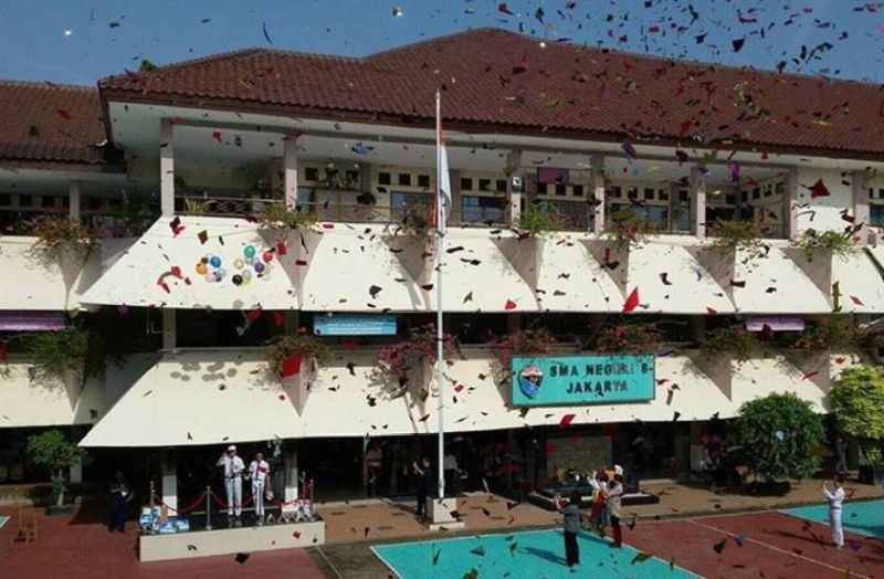 Perayaan hari ulang tahun SMA Negeri 8 pada 2016. SMA 8 merupakan salah satu SMA favorit di DKI Jakarta. Foto Instagram @bukitduri