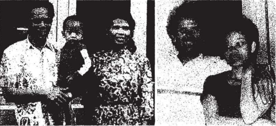 Erna Karnah Sukarta, sebelah kiri ketika menikah dengan Wastum, diambil pada 1970. Sebelah kanan ketika menjadi Iwan, dan menikah dengan Tuty pada 1981./Foto Kompas, 19 Februari 1982.