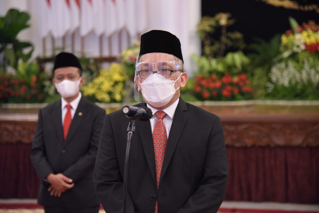 Kepala Badan Riset dan Inovasi Nasional (BRIN) Laksana Tri Handoko saat Jokowi di Istana Negara, Jakarta, Rabu (28/4/2021). Foto dok. Humas Setkab