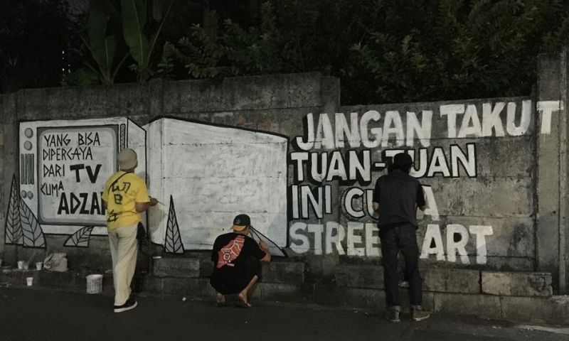 Grafiti di bilangan Kebon Kacang, Tanah Abang, Jakarta Pusat./Foto Instagram tembokperlawanan_